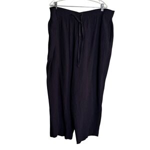 Vintage For You Spiegel Purple Crinkle Textured Wide Leg Pants Plus Size 3X USA